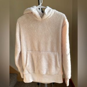 Sherpa hooded sweatshirt, Women’s XS, offwhite/cream color